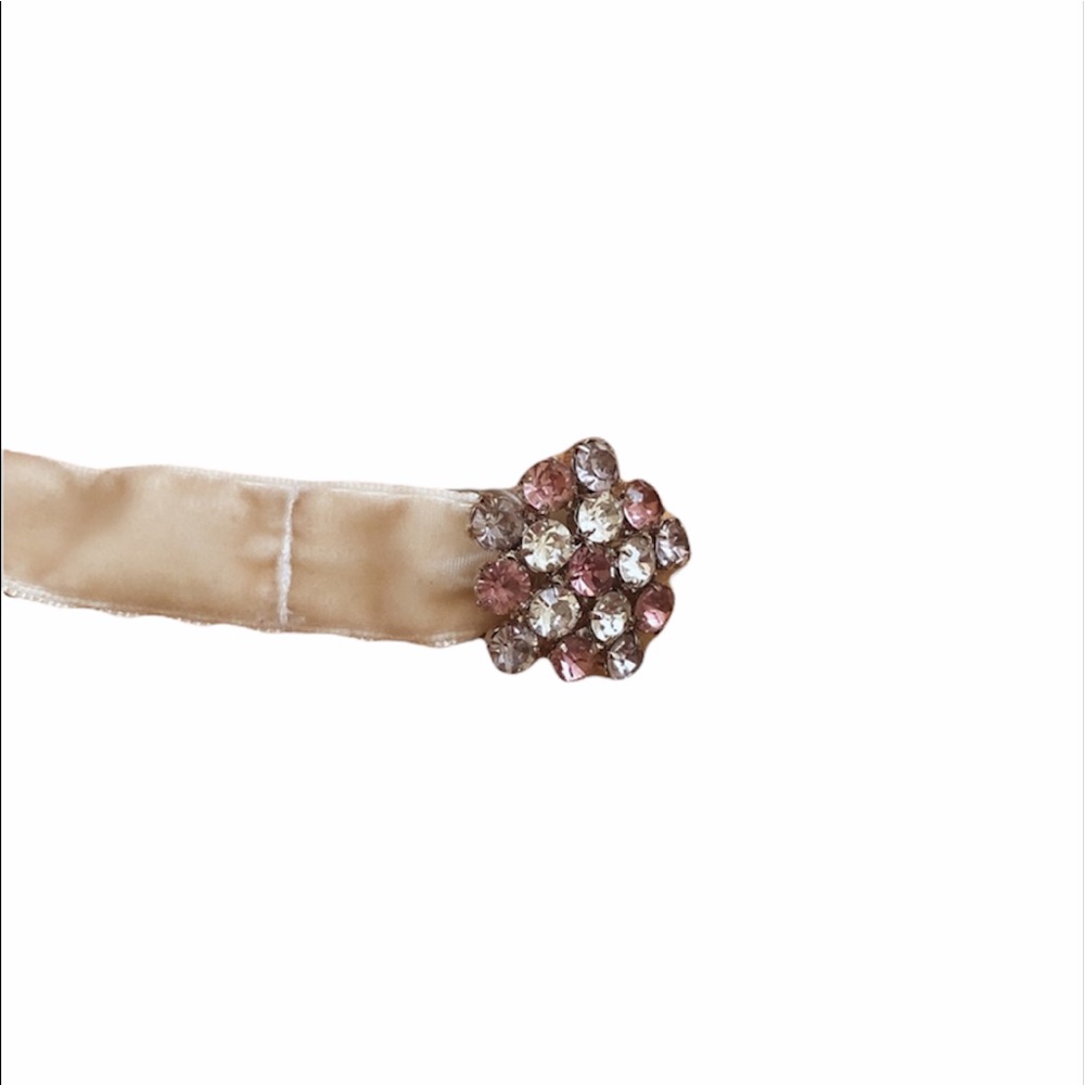 Cream Rhinestone Nylon Belt - Picture 2 of 4